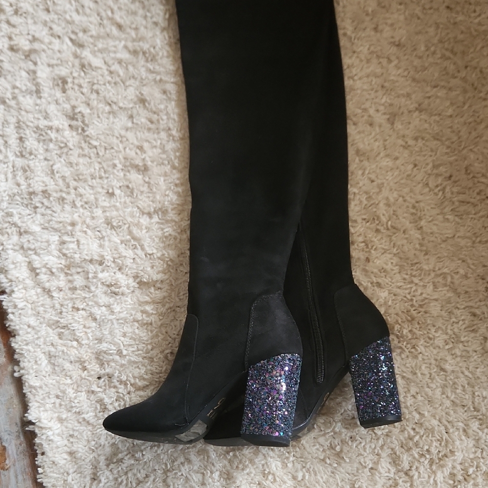 Mix No. 6 Black Glitter Heel Women's Boots